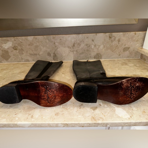 Lucchese leather boots, wore once, black and gray, tall zip up boots - Picture 5 of 9